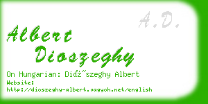 albert dioszeghy business card